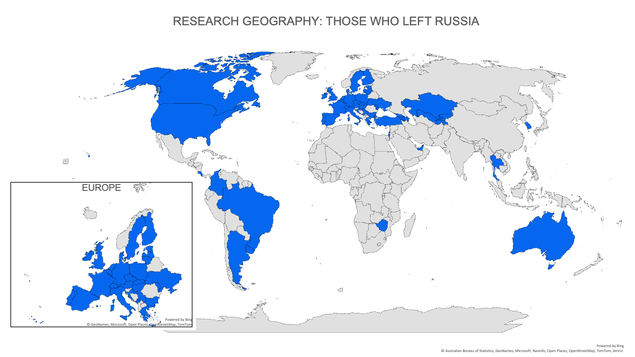 Research geography: Those who left Russia