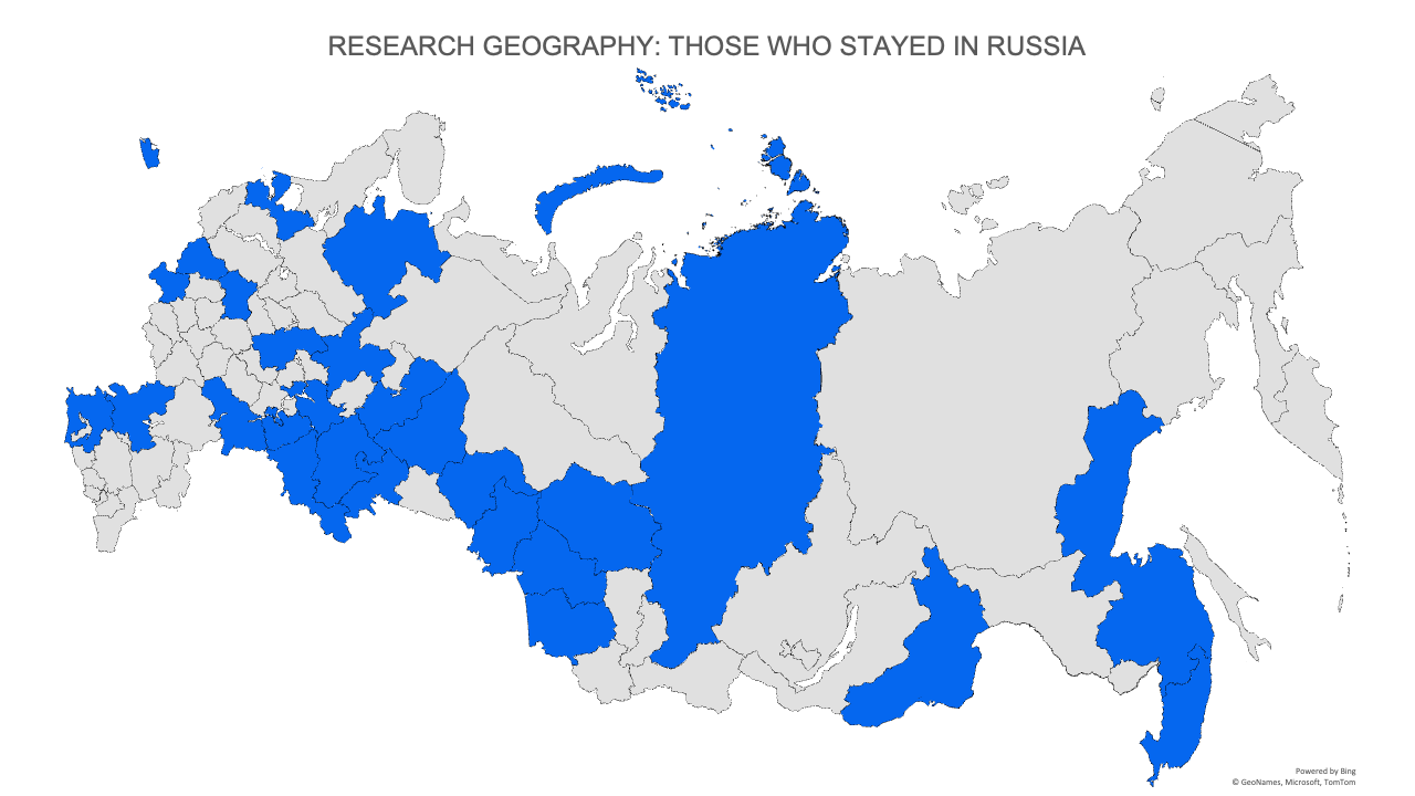 Research geography: Those who stayed in Russia